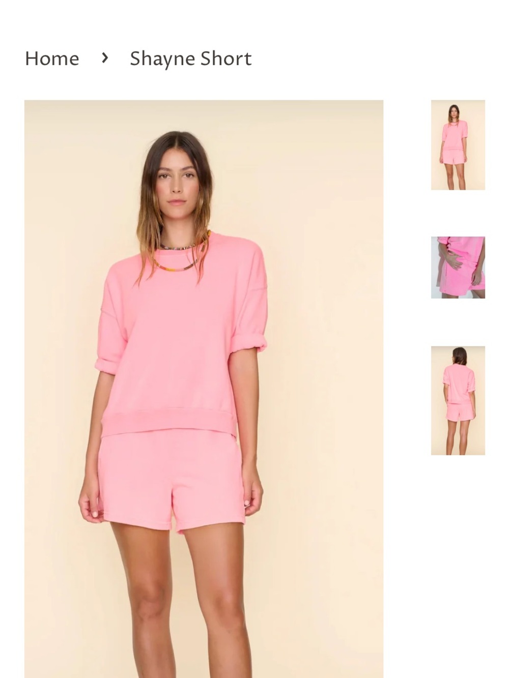 Xirena Shayne Short in pink torch. 100% cotton size xs. Casual and coastal